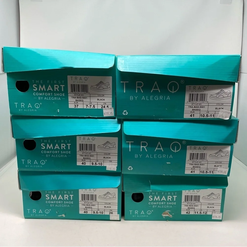 Traq by Alegria Black Low-Top Leather Athletic Sneaker